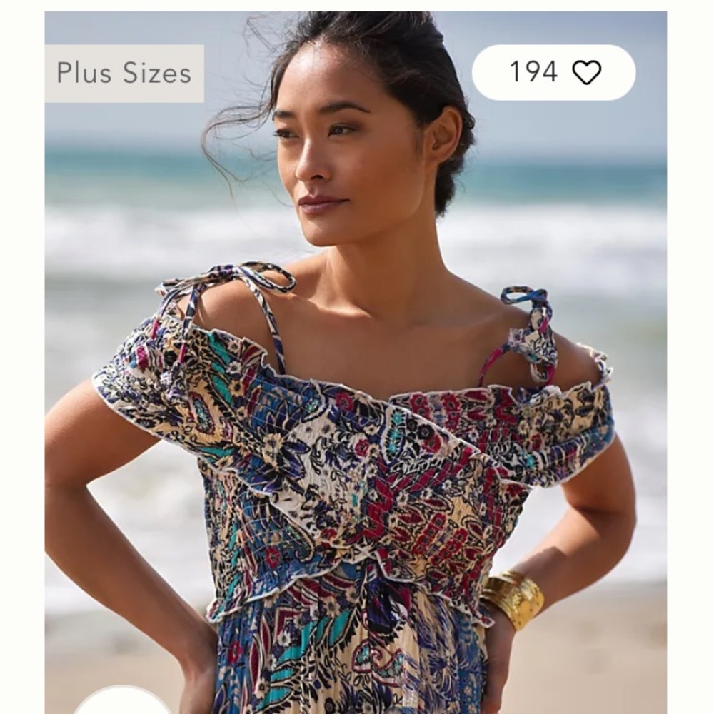 By Anthropologie Smocked Gauze Criss-Cross Dress.  XS. - Picture 2 of 11